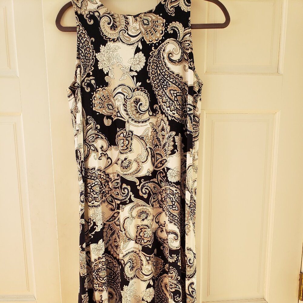 Sleeveless J Jill dress in navy print